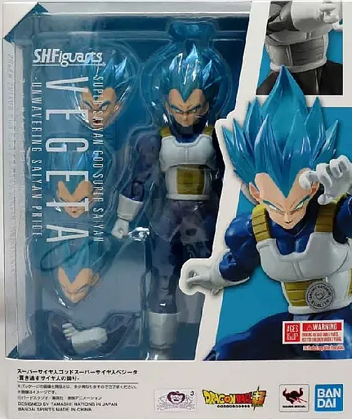 DRAGON BALL SUPER S.H FIGUARTS ACTION FIGURE SUPER SAIYAN GOD VEGETA - UNWAVERING SAIYAN PRIDE 14 CM